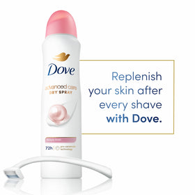 Dove Beauty Finish close-up of aerosol nozzle highlighting fast-dry spray