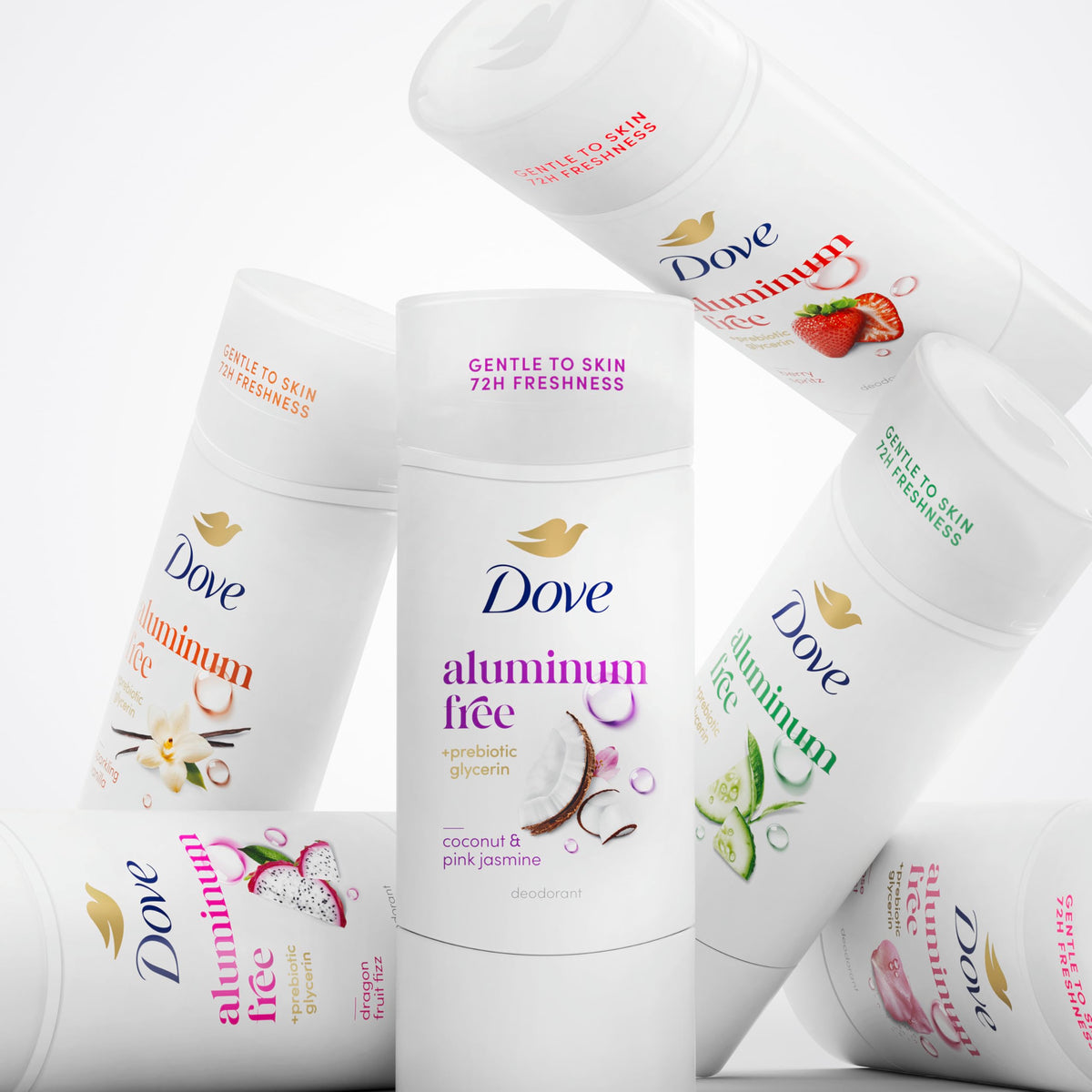 Dove in-hand travel shot showing portability for on-the-go freshness