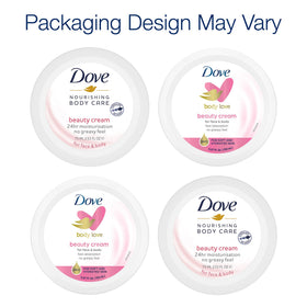 Dove in-hand application on forearm demonstrating lightweight absorption