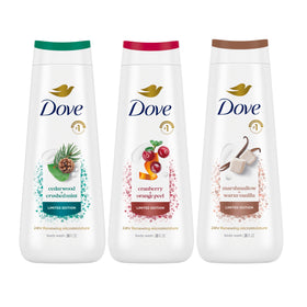 Dove bottle front packaging showing brand and nourishing formula benefit