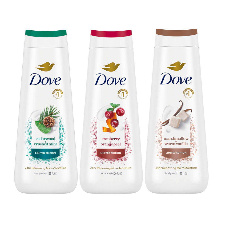 Dove bottle front packaging showing brand and nourishing formula benefit