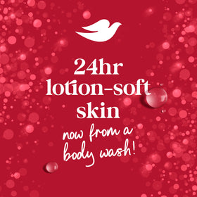 Close-up of Dove body wash texture lather illustrating hydration