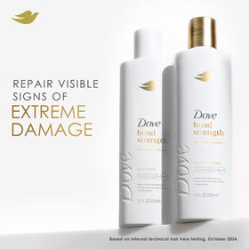 Dove Bond Shield Serum dispense shot illustrating lightweight non-greasy finish