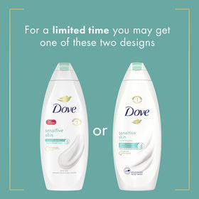 Dove closeup of pump and label highlighting easy dispensing and clear info
