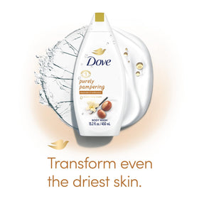 Dove bottle label detail with ingredients list and recycling symbol for transparency