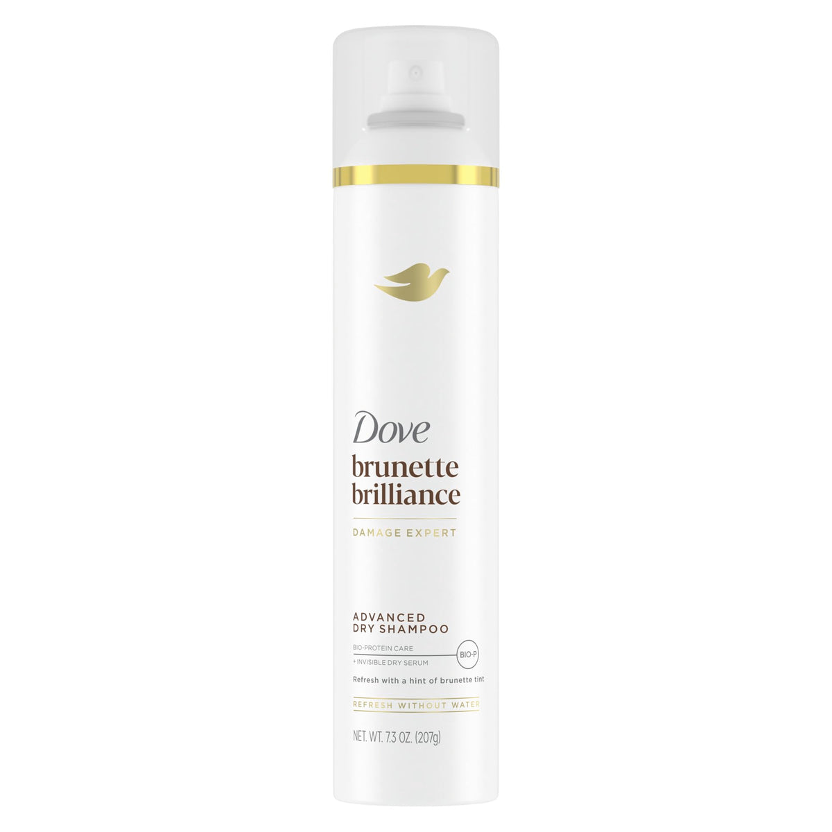 Dove Brunette front packaging shows can and product name with refresh benefit