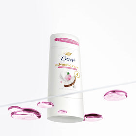 Dove caring coconut being applied in bathroom offering gentle post-shave care