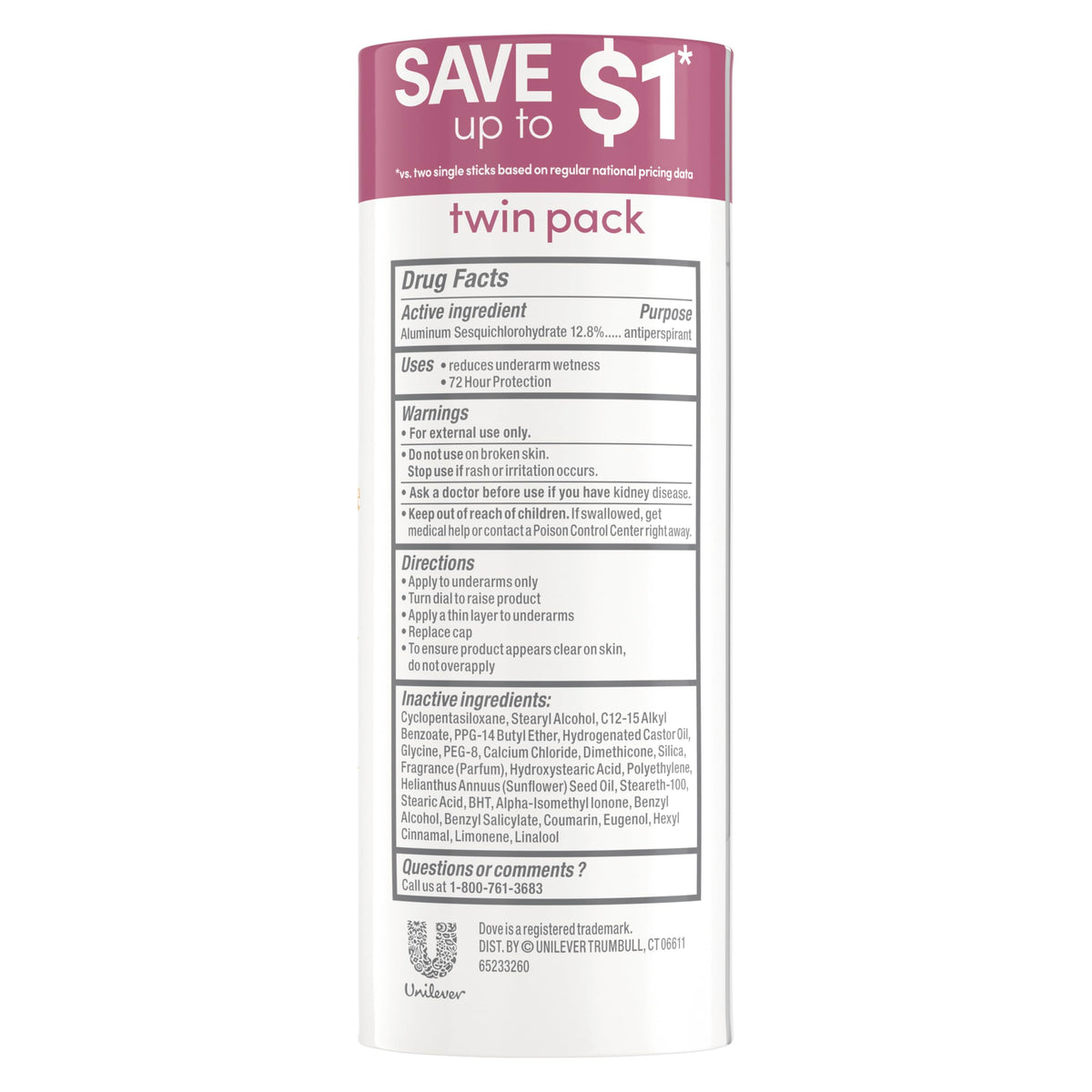 Dove caring coconut stick close-up demonstrating smooth glide benefit