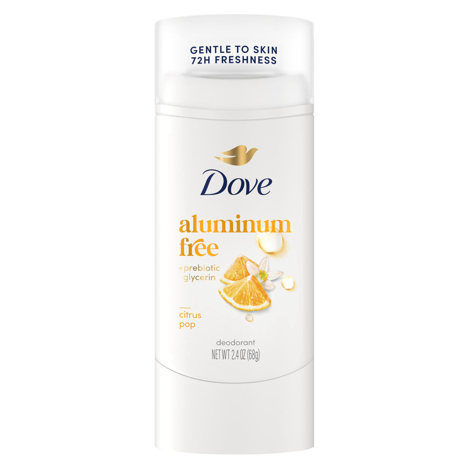 Dove Citrus Pop front packaging showing fresh scent and 72 hour benefit