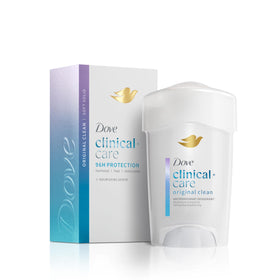 Dove Clinical + Care front packaging showing product and benefits