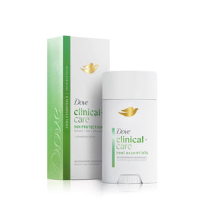 Dove clinical + care front packaging showing brand and cucumber scent benefit