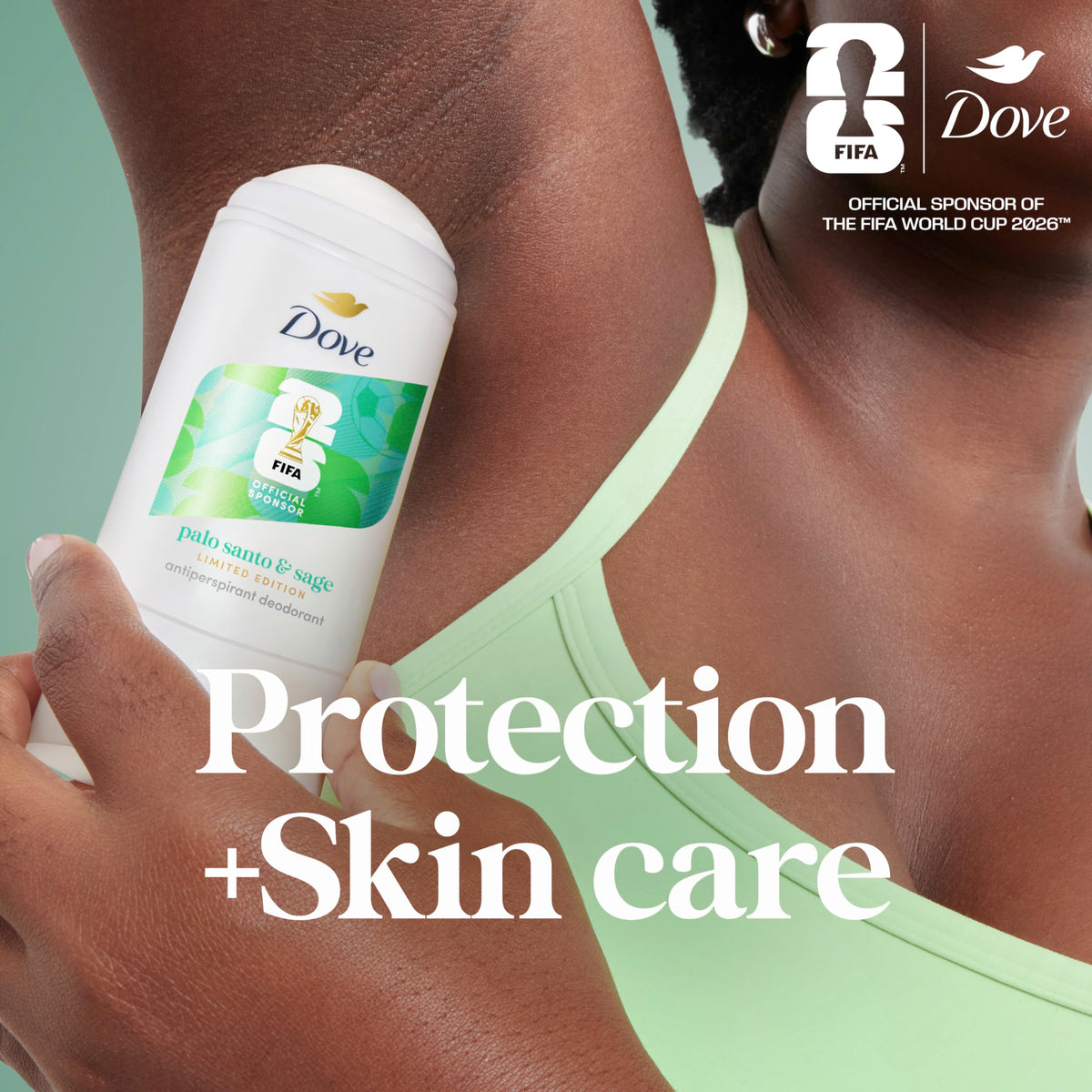 Label close-up of Dove Clinical + Care listing nourishing serum and alcohol-free benefit