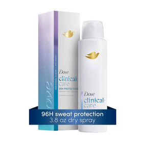 Dove Clinical + Care being sprayed underarm for long-lasting dryness