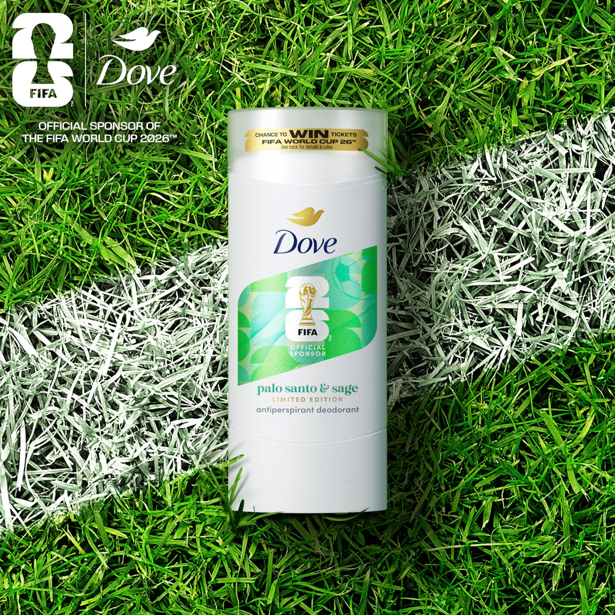 Dove Clinical + Care stick beside travel items showing TSA-friendly portability
