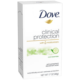 Dove Clinical Cool Essentials front packaging showing brand and size, helps identify product