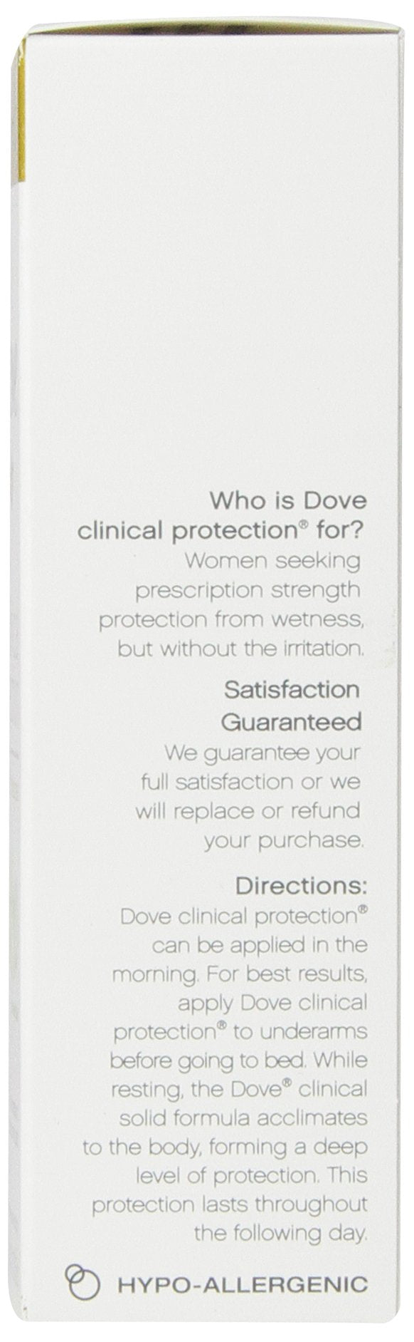 Close-up of Dove Clinical stick texture and applicator, demonstrates smooth application benefit