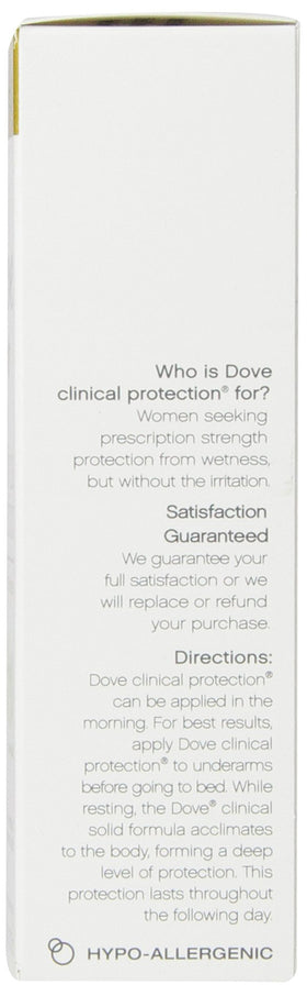 Close-up of Dove Clinical stick texture and applicator, demonstrates smooth application benefit