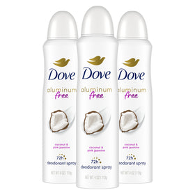 Dove front packaging shows coconut and pink jasmine scent and benefit