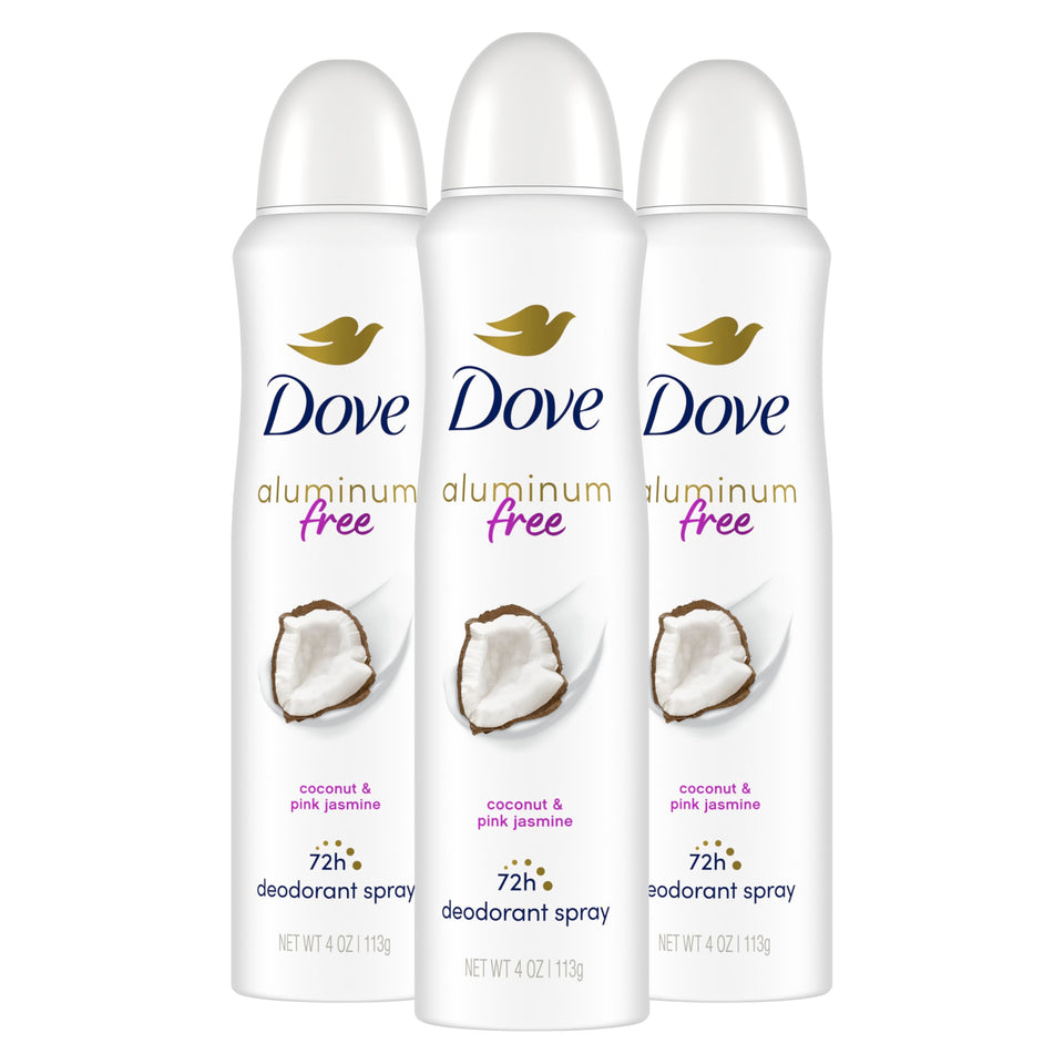 Dove front packaging shows coconut and pink jasmine scent and benefit
