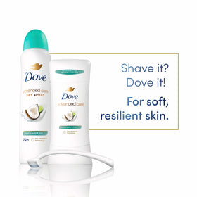 Dove coconut water & lime aerosol nozzle detail showing fine mist for quick dry