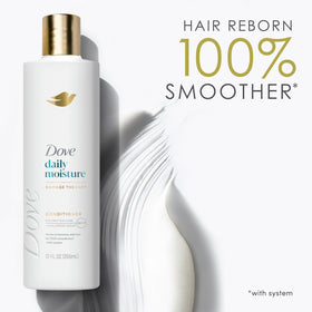 Applying Dove conditioner to wet hair demonstrating detangling and nourishment