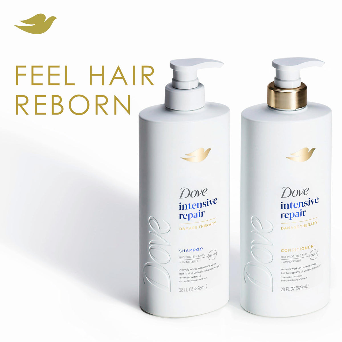 Dove pump dispensing conditioner texture for deep nourishment