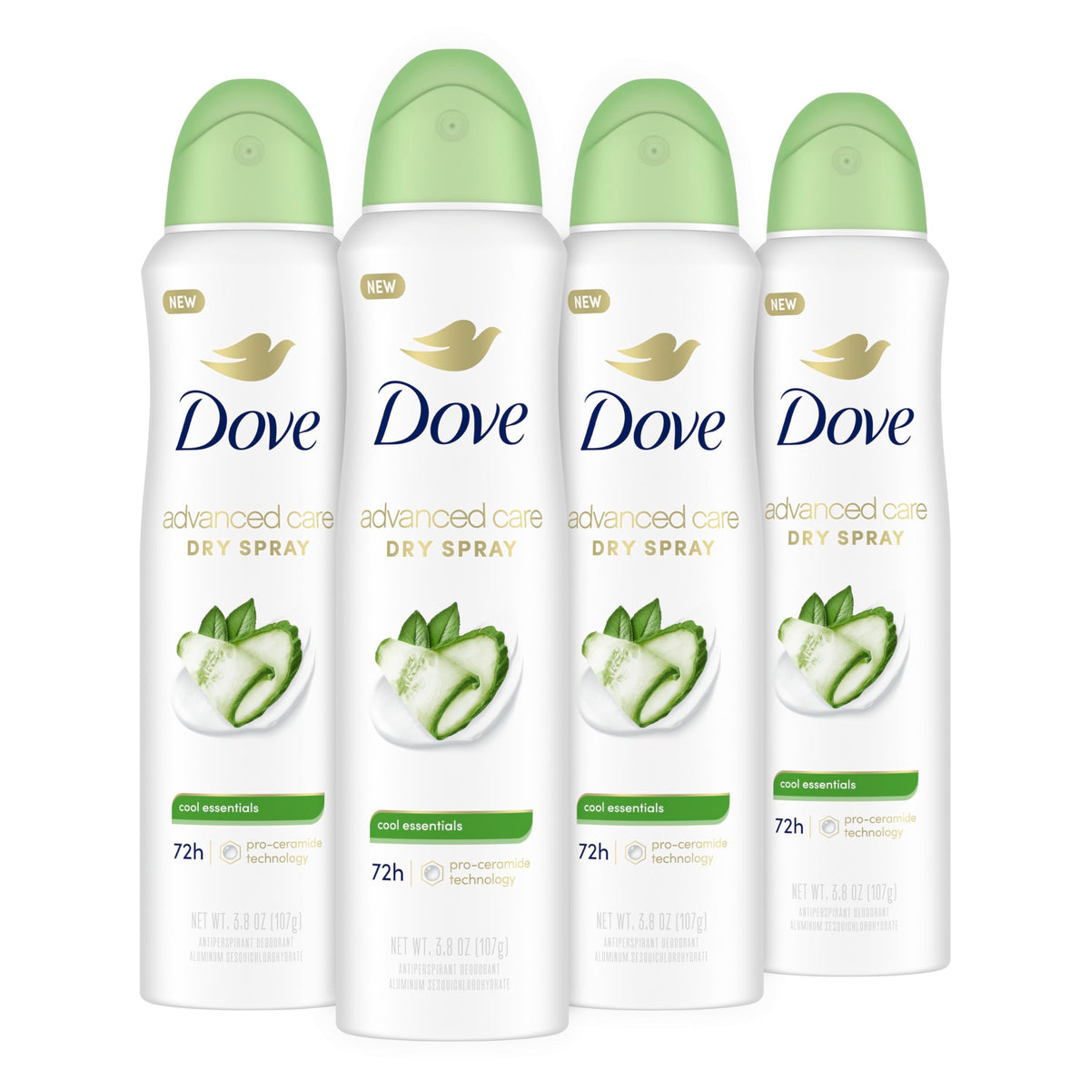 Dove Cool Essentials front packaging showing product and scent benefits