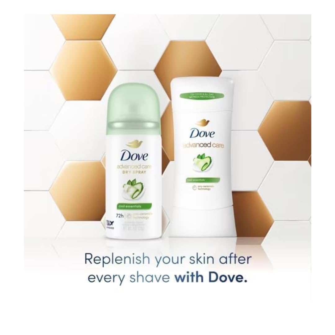 Person spraying Dove Cool Essentials underarm outdoors showing fresh confidence