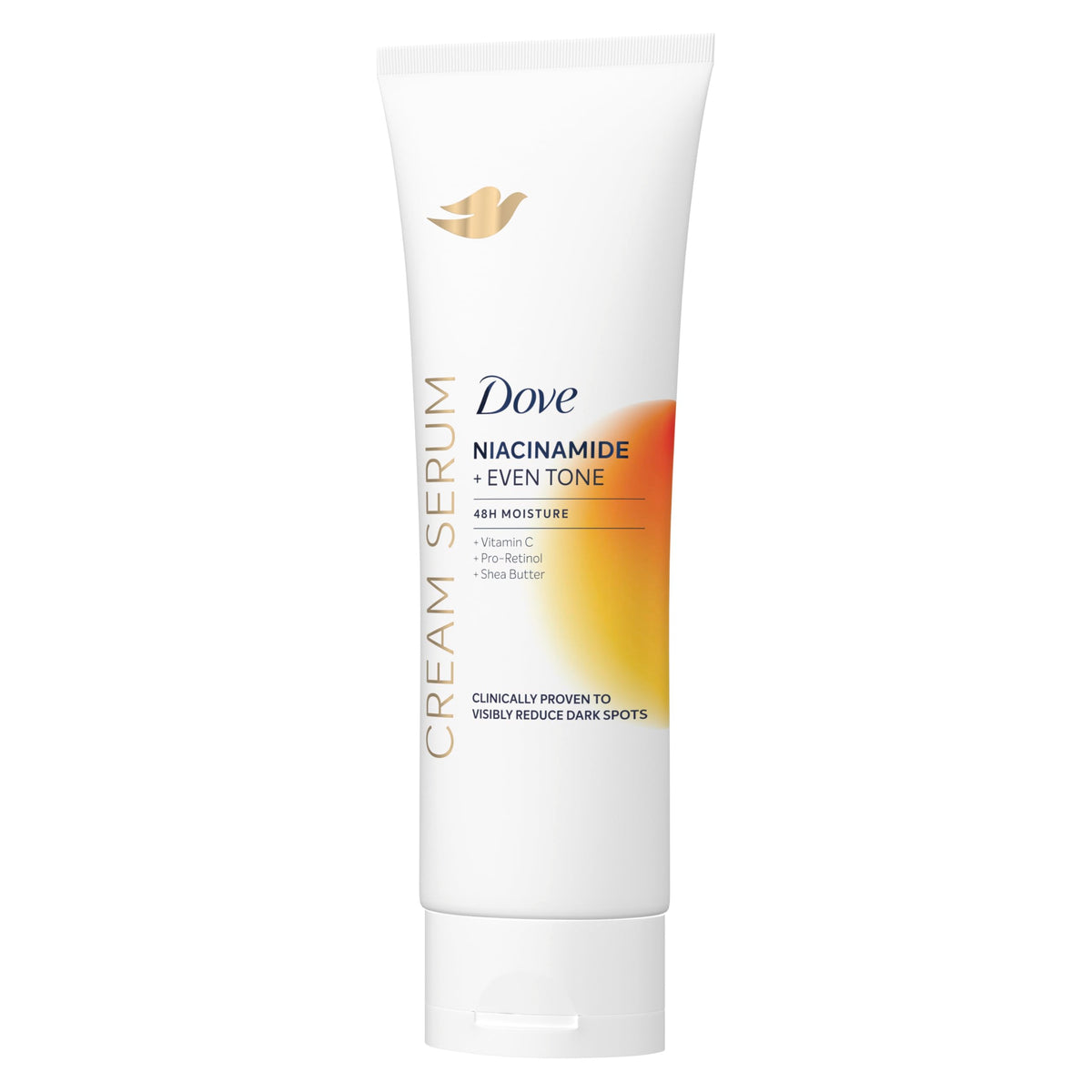 Dove front packaging showing cream serum and benefits