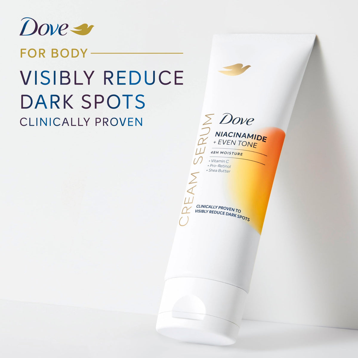 Dove 8 oz jar next to hand to illustrate product size and convenience