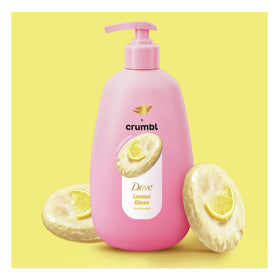 Close-up foam texture from Dove Crumbl hand wash showing gentle moisturizing lather