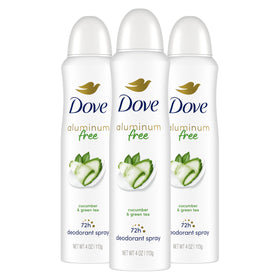 Dove front packaging shows cucumber and green tea fragrance benefits