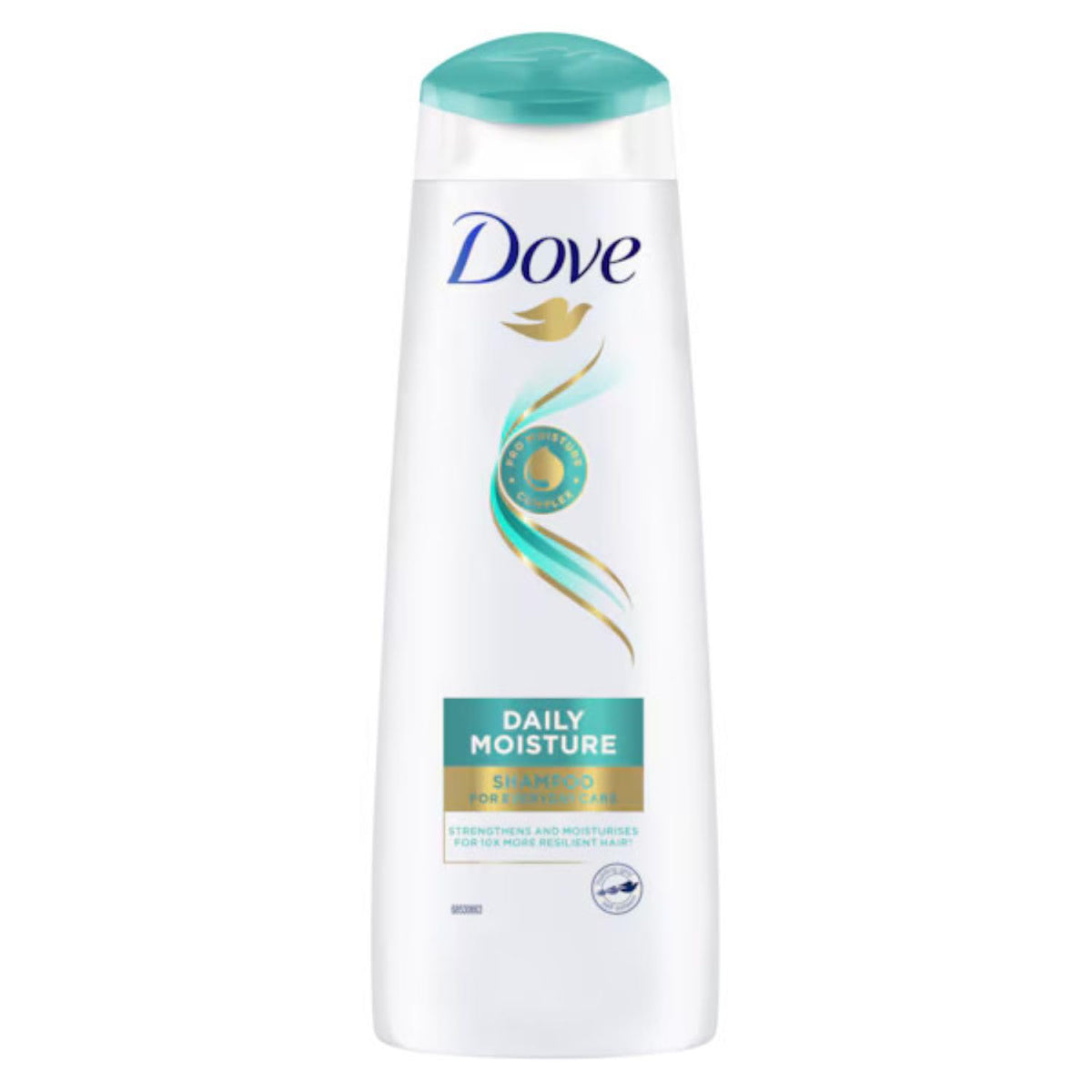 Dove Daily Moisture Shampoo front bottle showing label and nourishing benefit