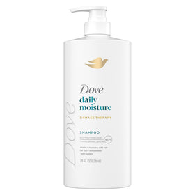 Dove damage therapy front bottle shows product and benefits