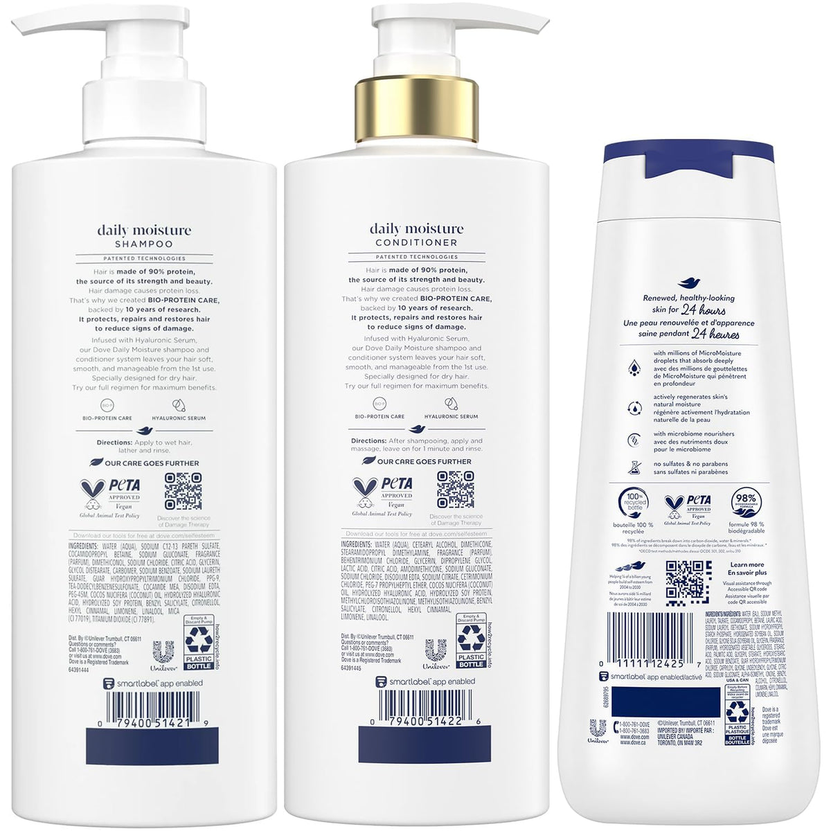 Dove Deep Moisture Body Wash label highlighting moisturizing formula