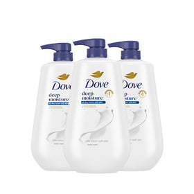 Dove Deep Moisture pump pack front view showing branding and pump benefit