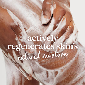 Dove deep moisture being applied in shower illustrating easy daily moisturizing routine