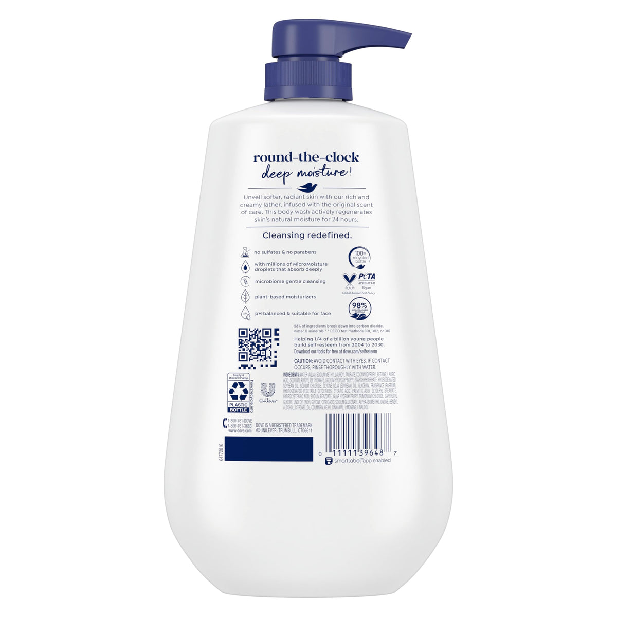 Dove deep moisture pump dispensing product for convenient, mess-free use