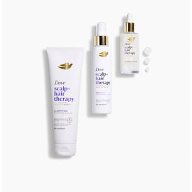 Dove density boost label and claims closeup showing dermatologist-developed and sulfate-free benefit