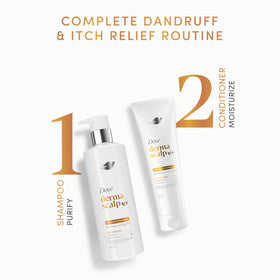 Dove derma scalp conditioner applied in shower alleviating itch and flakes