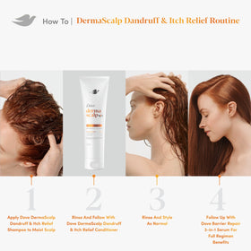 Dove derma scalp ingredients panel highlighting niacinamide for barrier support