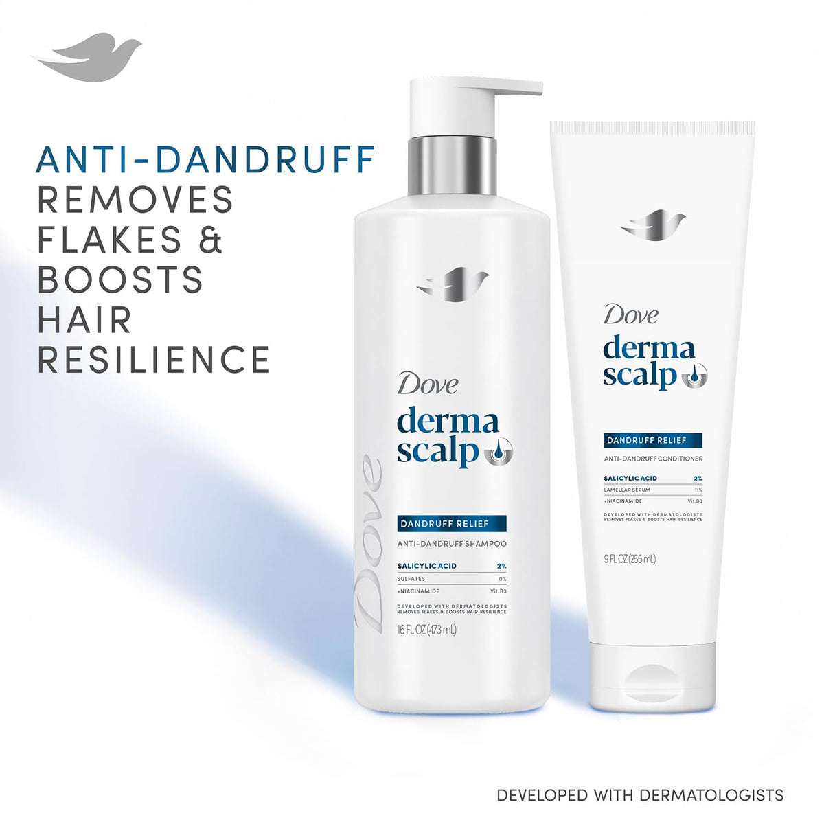 Dove conditioner label view emphasizing ingredients and moisturizing benefit