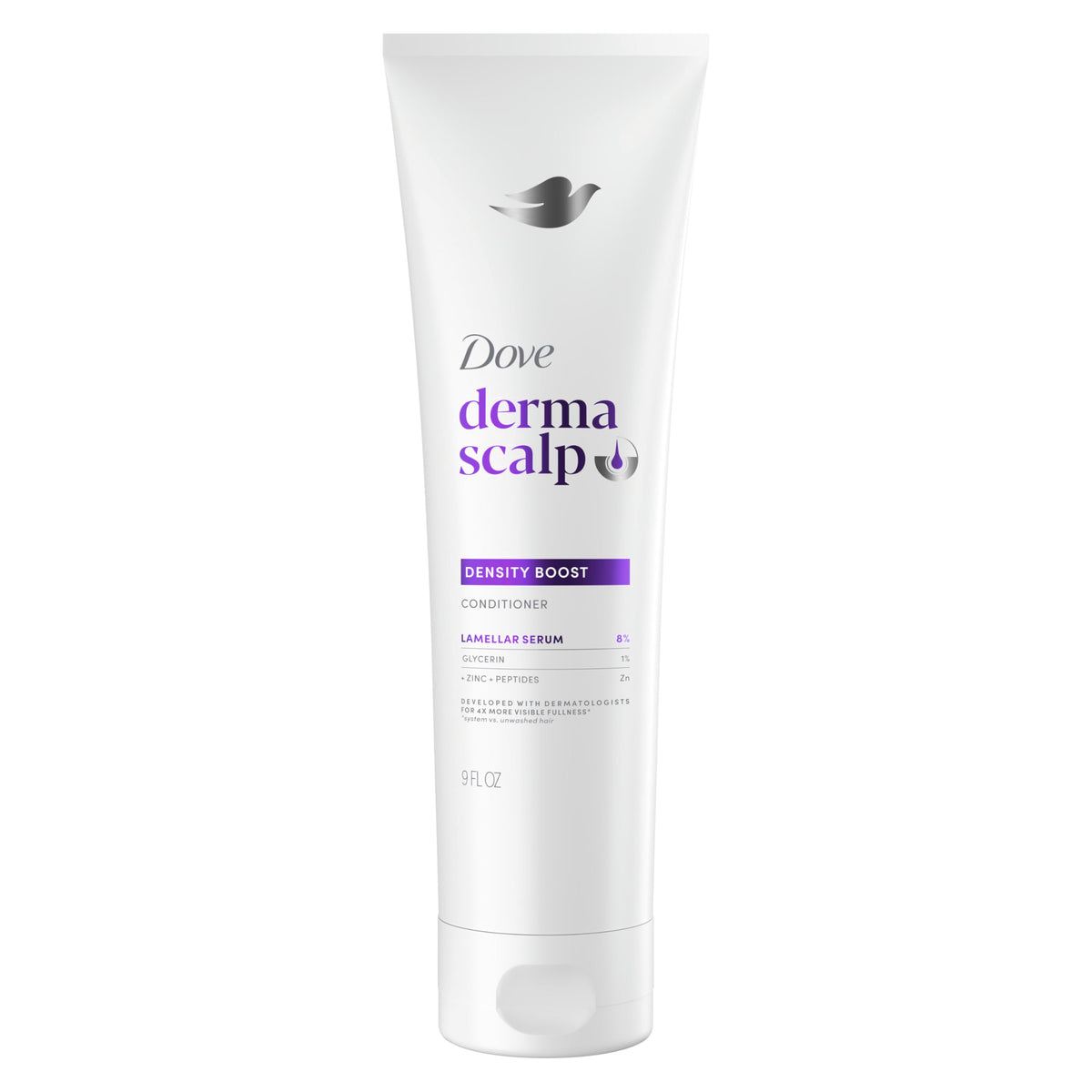 Dove Derma Scalp front packaging showing bottle and visible benefits