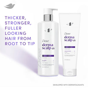 Dove Derma Scalp pump detail emphasizing easy dispensing and control