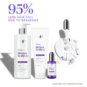 Dove Derma Scalp texture close-up highlighting lightweight creamy formula
