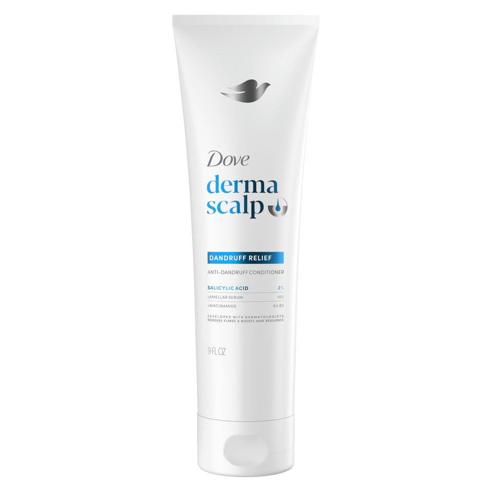 Dove Derma Scalp front packaging showing bottle and branding for clear identification
