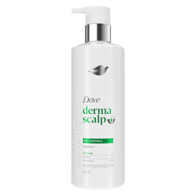 Dove bottle front packaging showing clean design and product name for gentle oil control