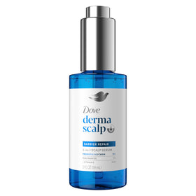 Dove Derma Scalp front packaging showing bottle and label, clarifying benefits
