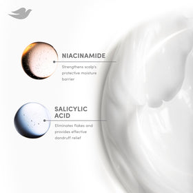 Dove Derma Scalp label close-up highlighting salicylic acid, niacinamide and glycerin