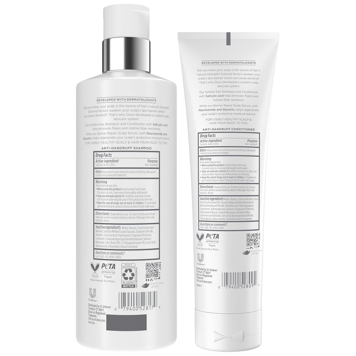 Dove shampoo pump closeup highlighting texture and easy dispensing benefit